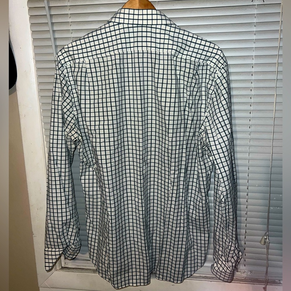 J.Crew, white and black flex wrinkle free button down dress shirt